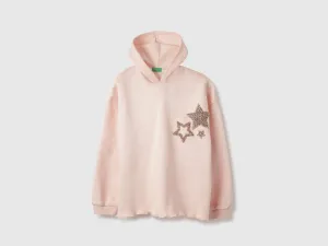 Regular Fit Hooded Neck Embellished Sweatshirt