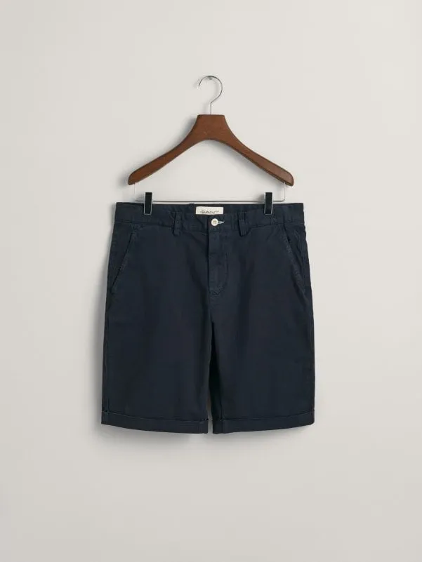 Regular Fit Sunfaded Shorts - Marine