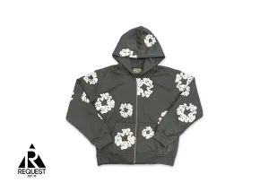 Rhinestone Wreath Zip Hoodie "Vintage Black (2024)"