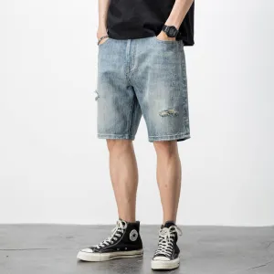 Ripped denim shorts-D372 | Inspanda