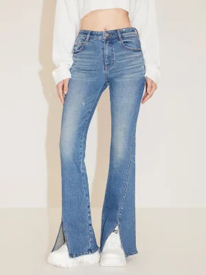 Ripped Flared Slit Jeans