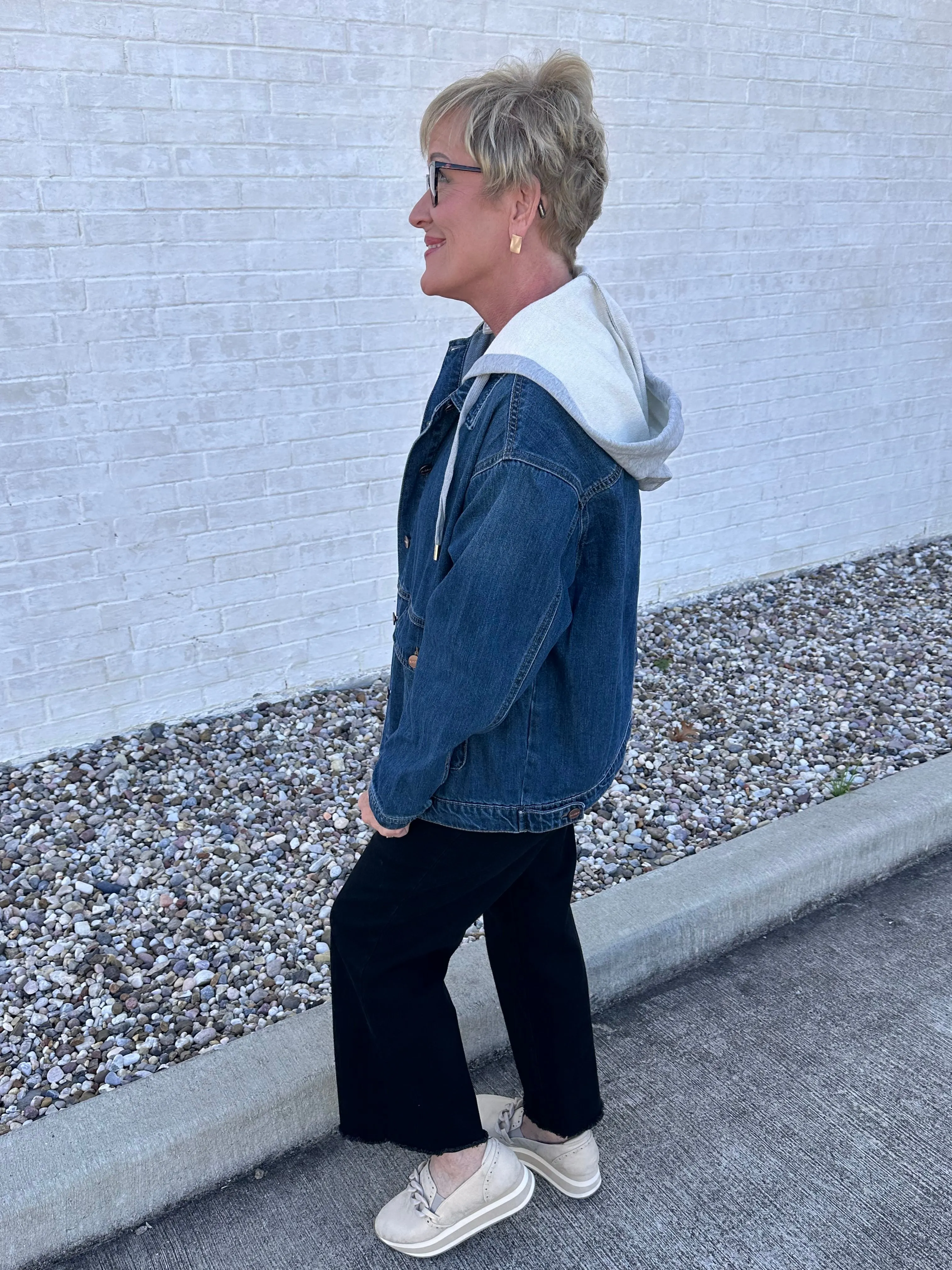 Rise Above Denim Jacket Hoodie