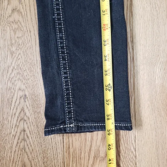 Rock Revival Trina Skinny Low Rise Jeans in Washed Black size 28