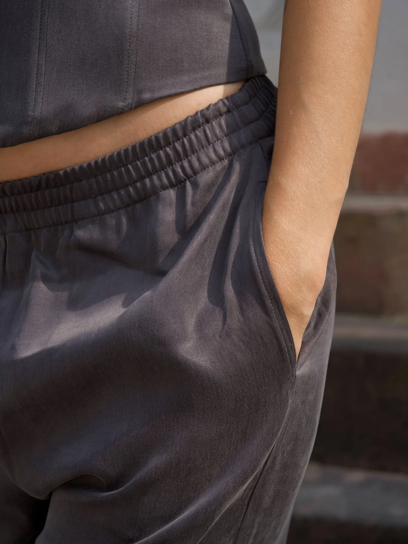 ROMANTIC - Wide Leg Pants • Steel