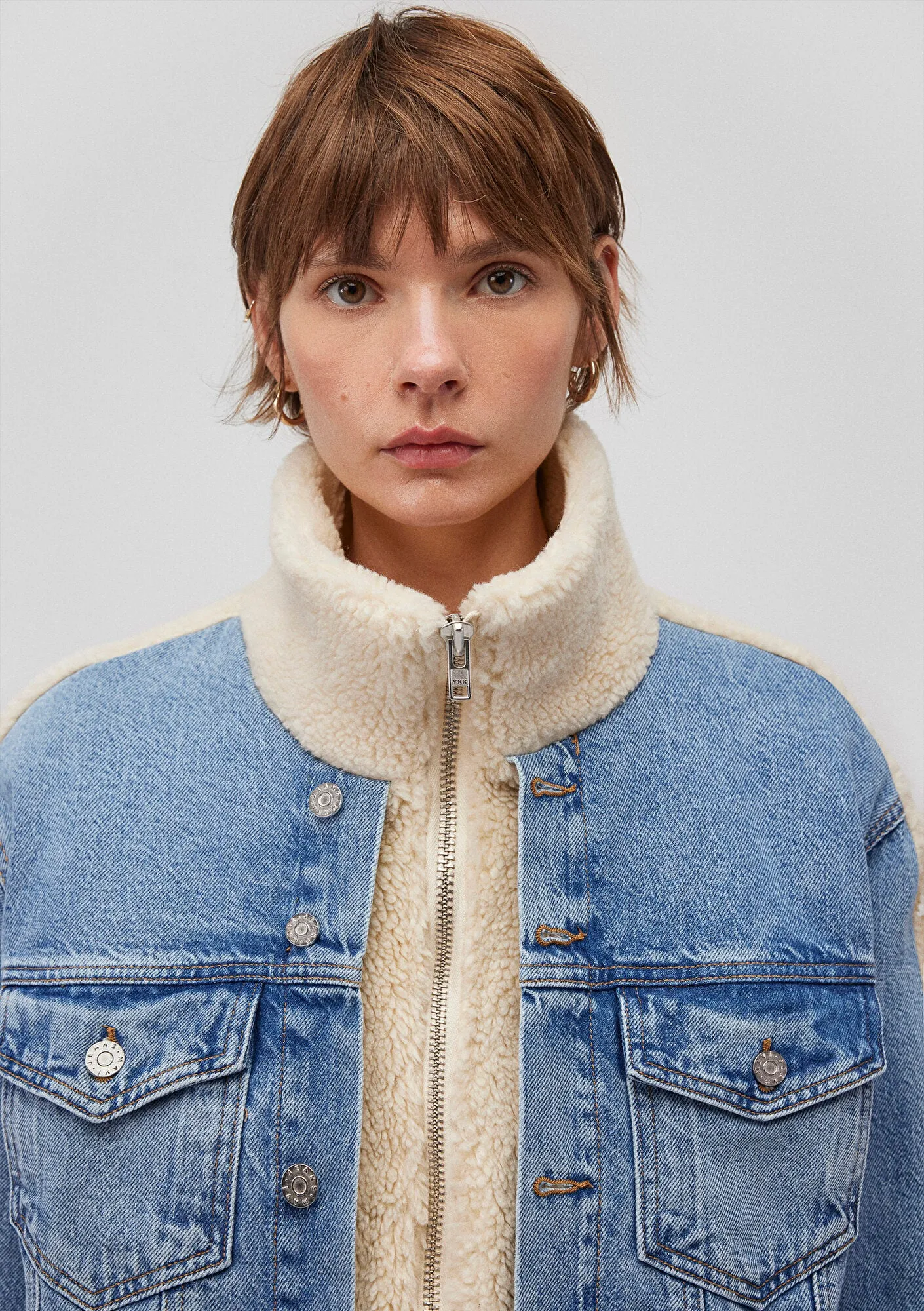 Rubina Light Sherpa Denim Jean Jacket