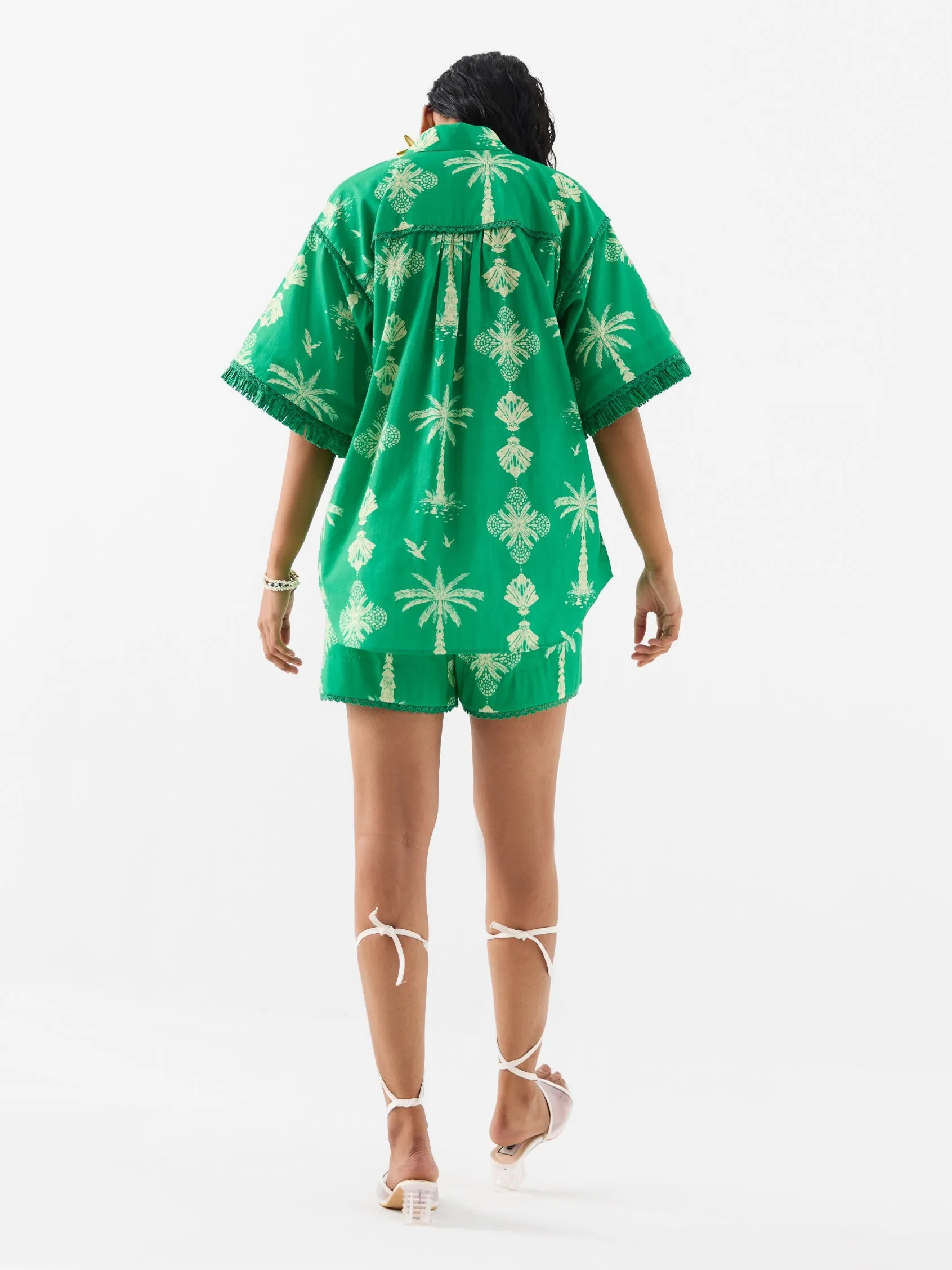 Sago palm green shirt and shorts