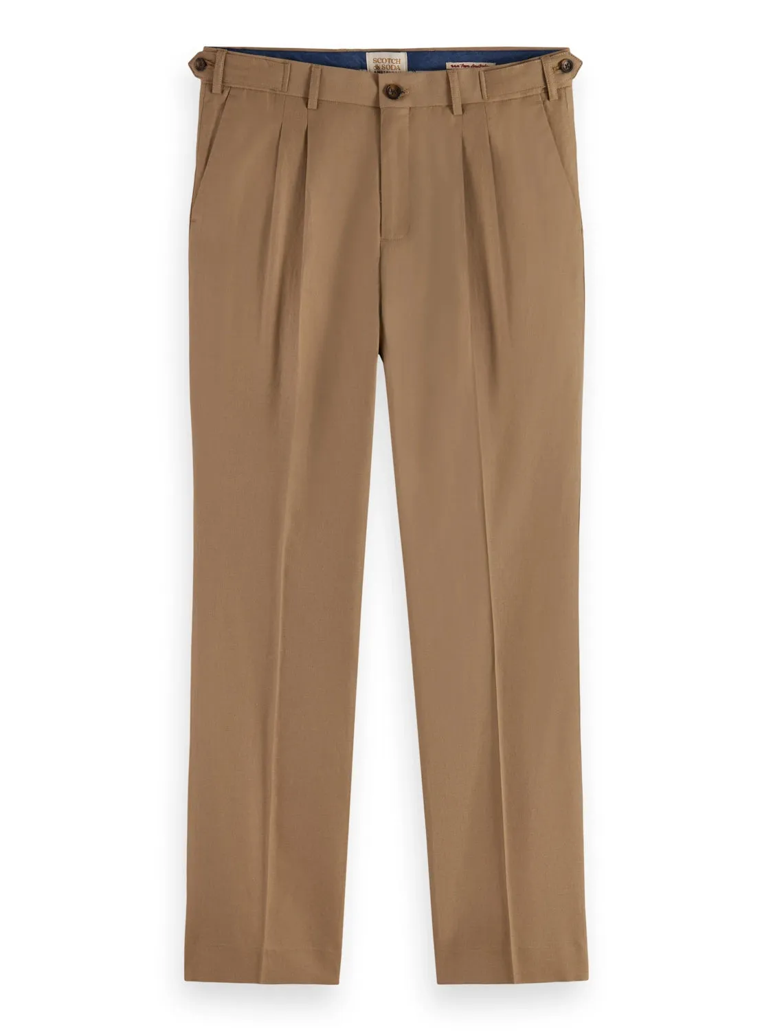 SCOTCH & SODA STRAIGHT FIT PLEATED LINEN BLEND CHINO 176981