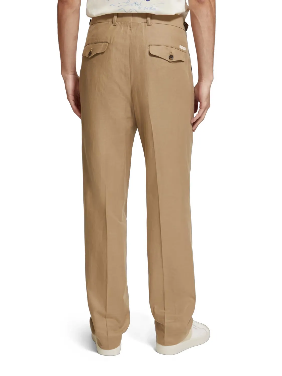 SCOTCH & SODA STRAIGHT FIT PLEATED LINEN BLEND CHINO 176981