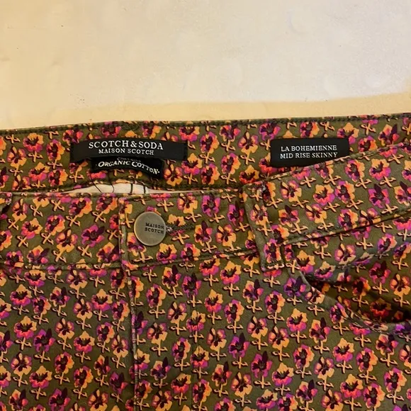 Scotch &amp; Soda Printed La Bohemienne Midrise Skinny Jeans - Size 29/32