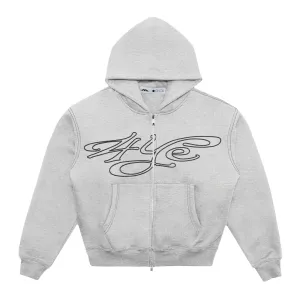 Signature Zip Hoodie - Light H.Grey/Black