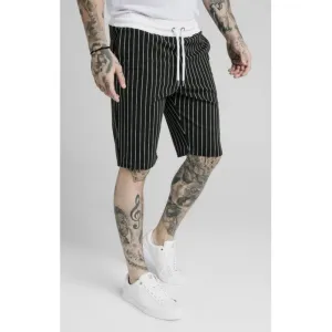 Siksilk Pinstripe Chino Short Black