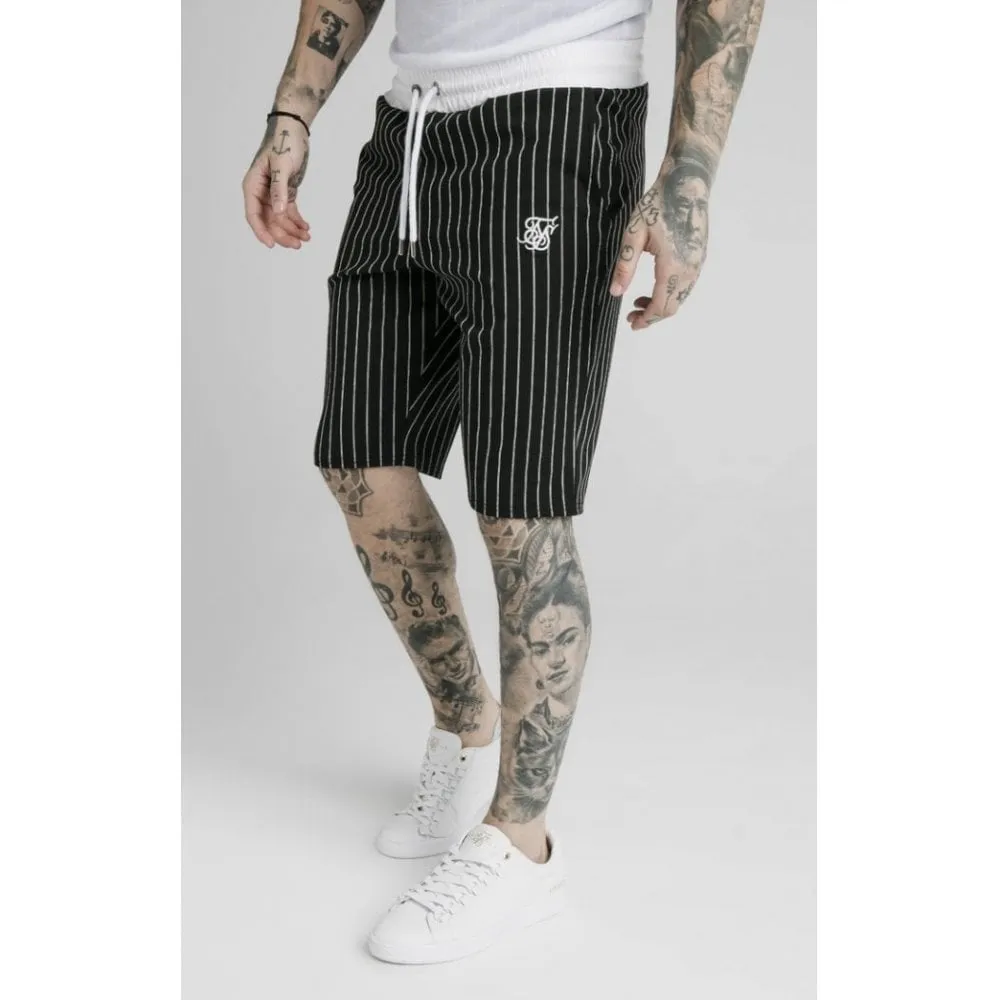 Siksilk Pinstripe Chino Short Black