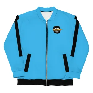 Simple Black Logo Unisex Bomber Jacket - Blue