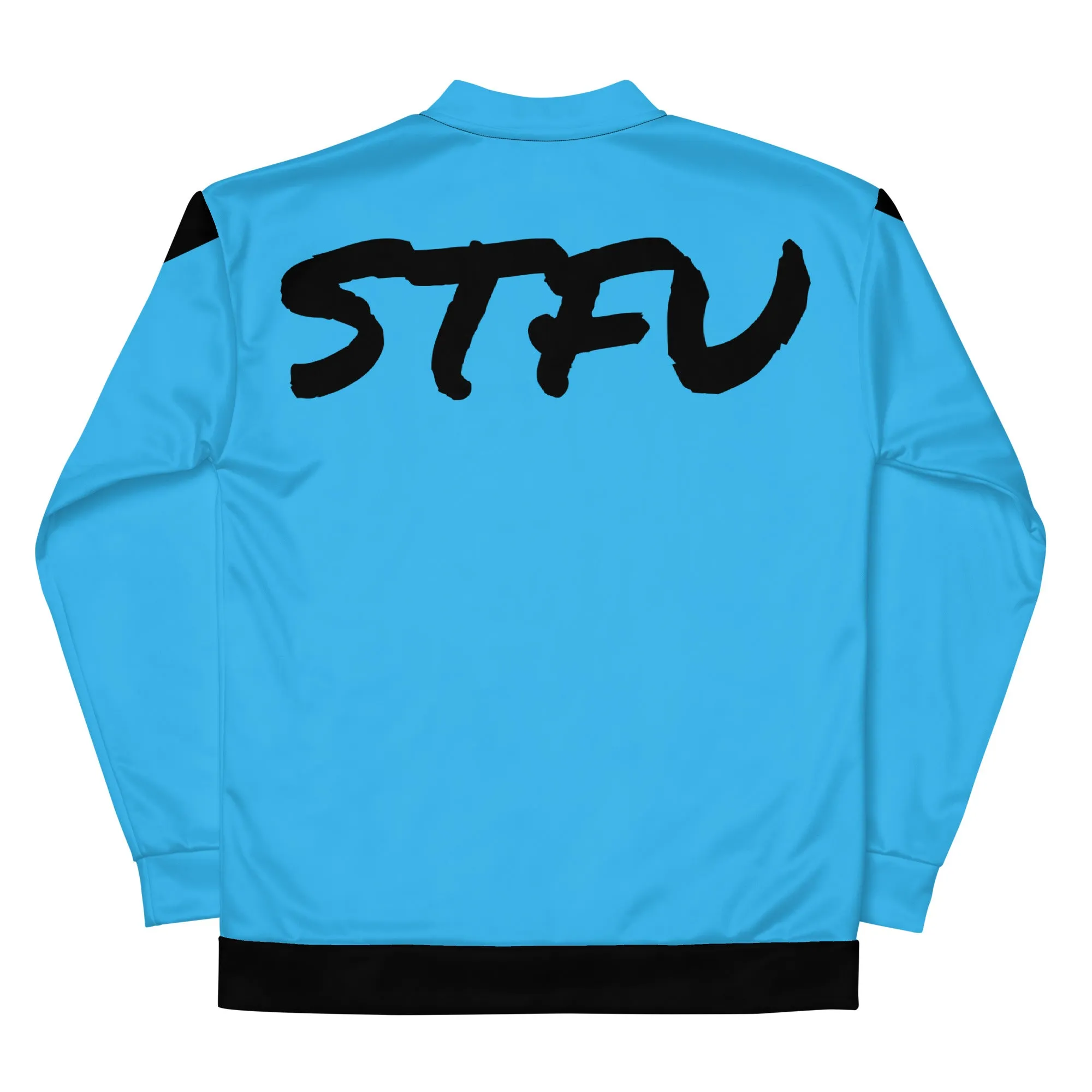 Simple Black Logo Unisex Bomber Jacket - Blue