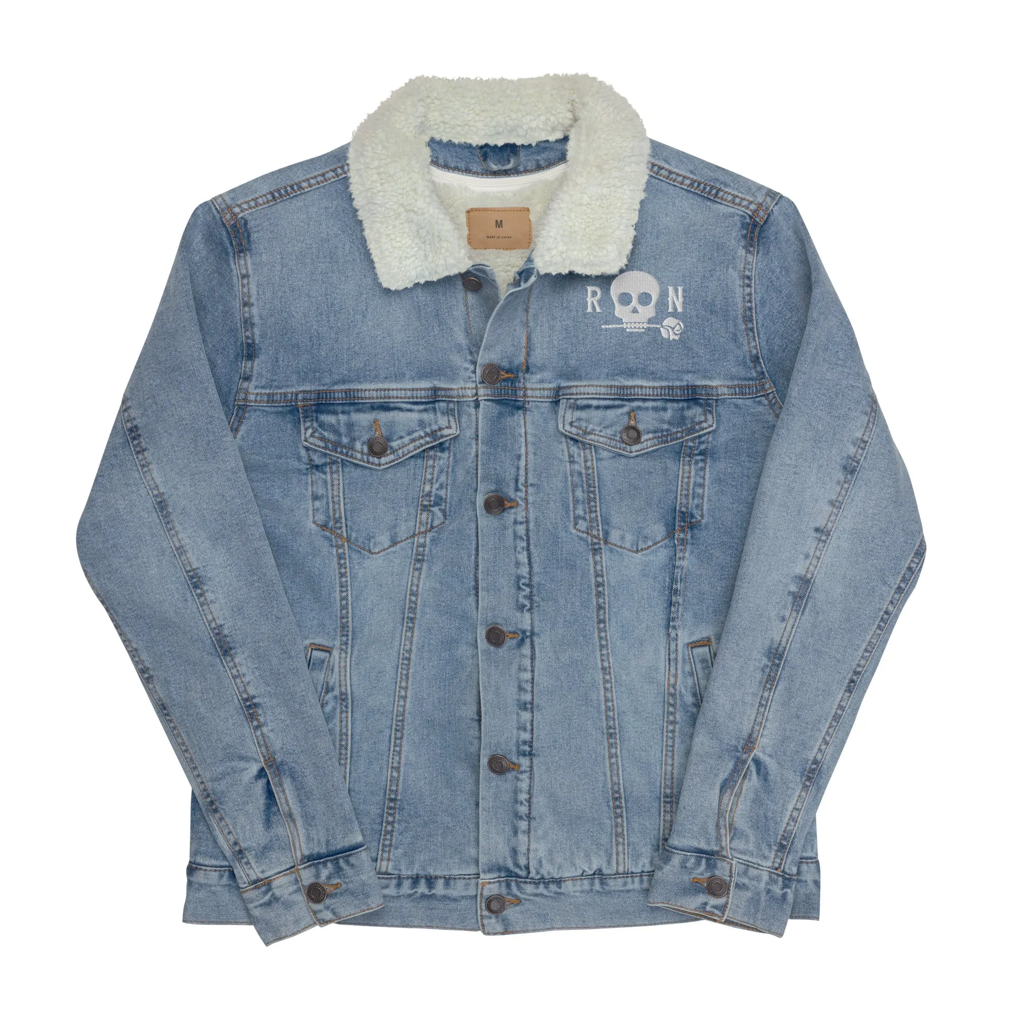 Skull Denim Sherpa Jacket