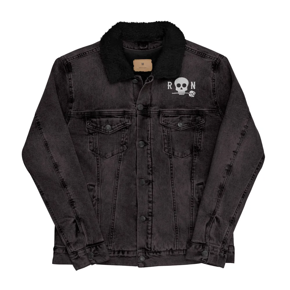 Skull Denim Sherpa Jacket