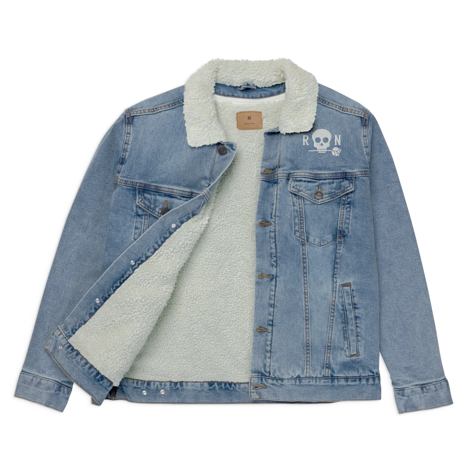Skull Denim Sherpa Jacket