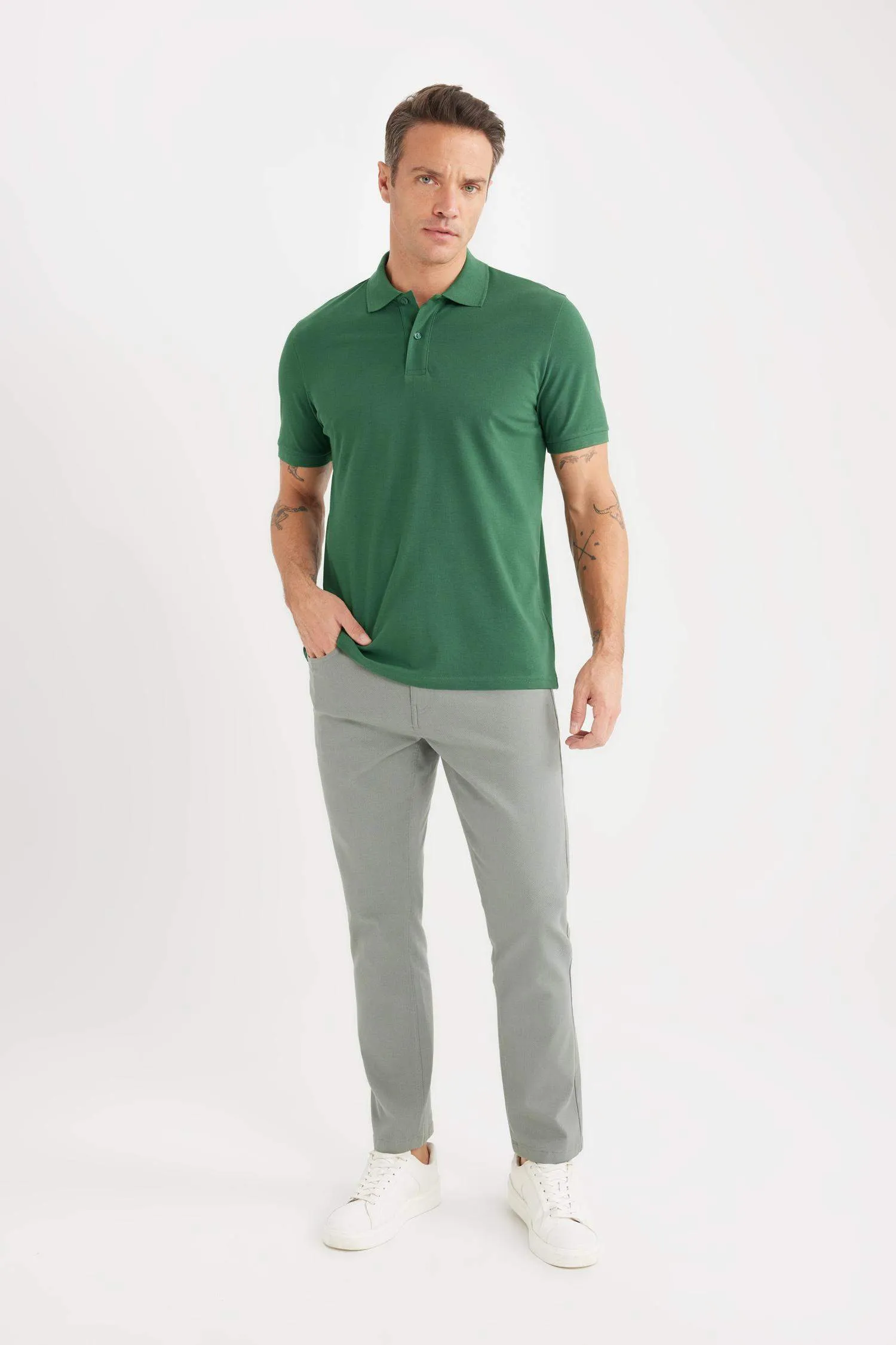 Slim Fit Fit Fit Narrow Leg Chino Canvas Pants