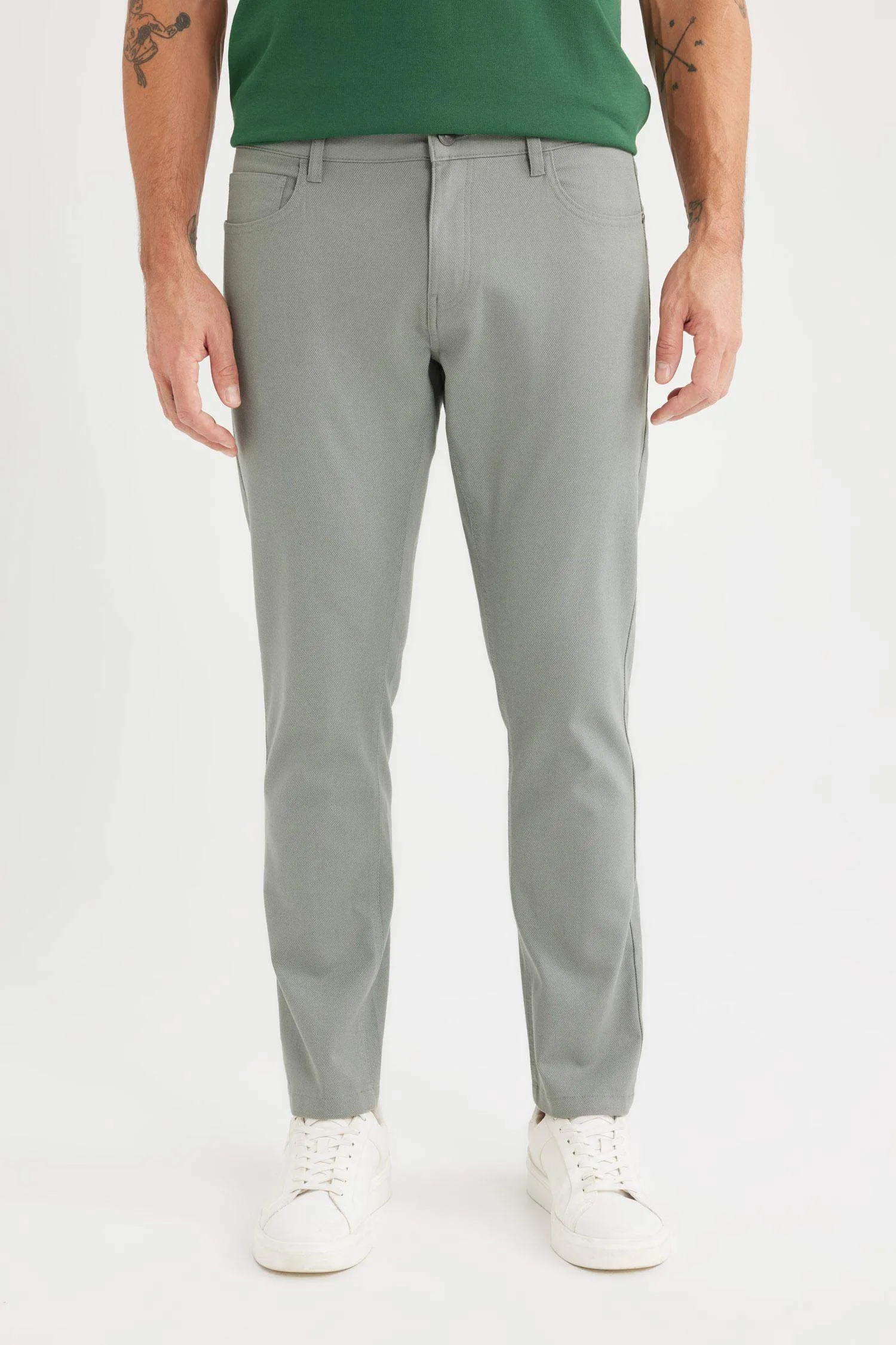 Slim Fit Fit Fit Narrow Leg Chino Canvas Pants