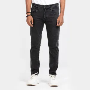 Smoke Wash Comfort Stretch Semi Fit Jeans - Charcoal