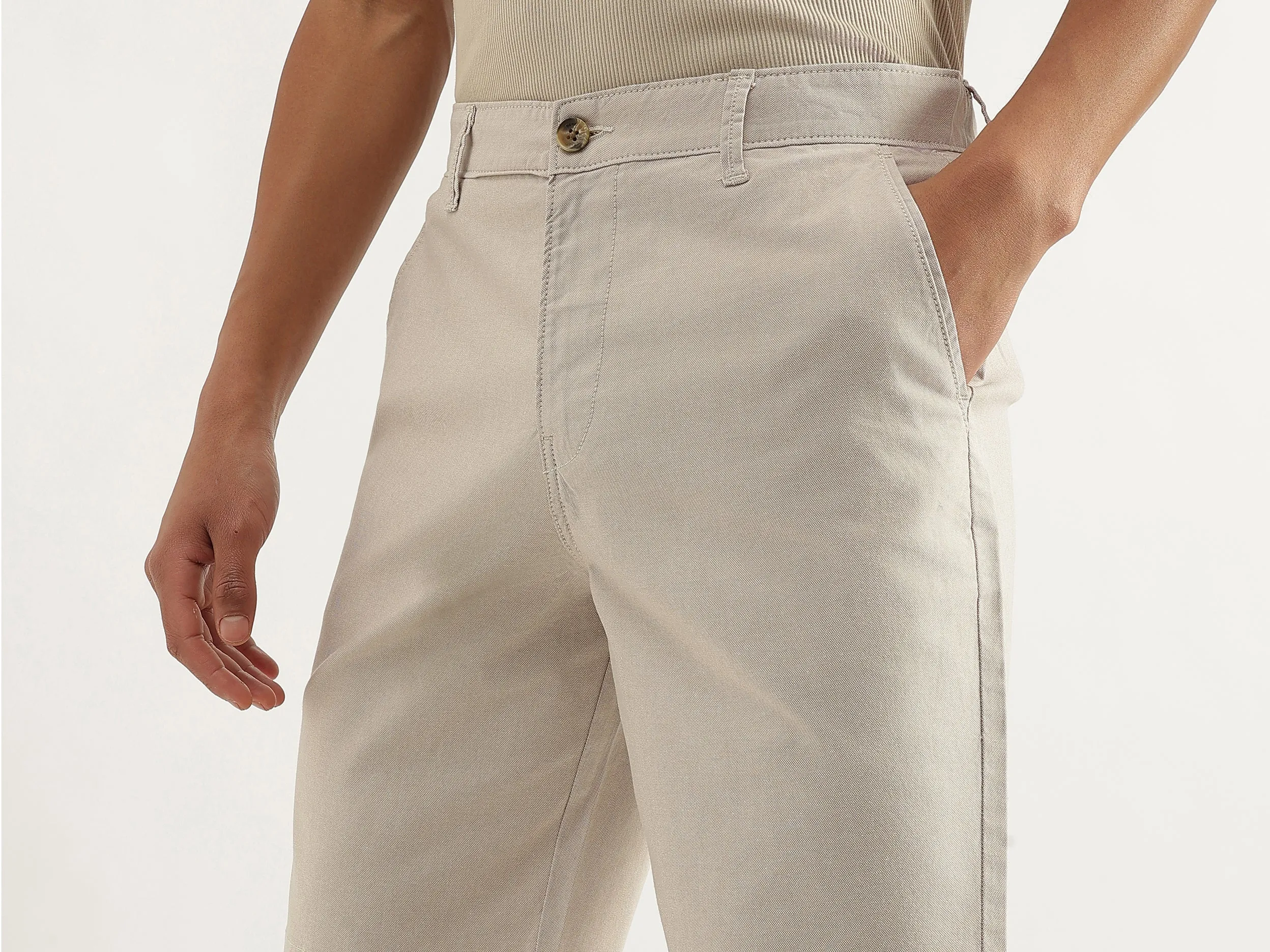 Solid Comfort Fit Oxford Chino Shorts