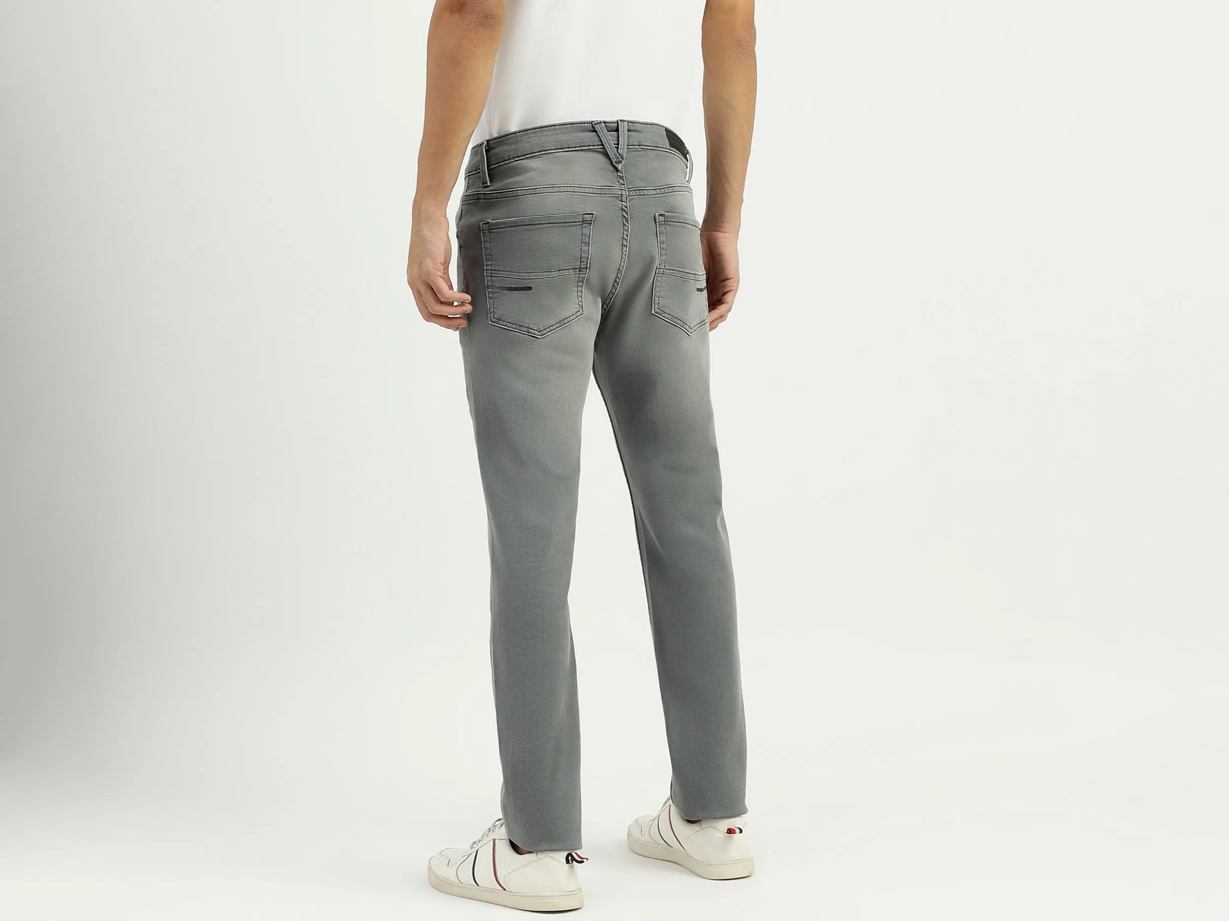 Solid Mid Rise Skinny Fit Jeans