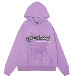 Sp5der Wed Hoodie Light Purple