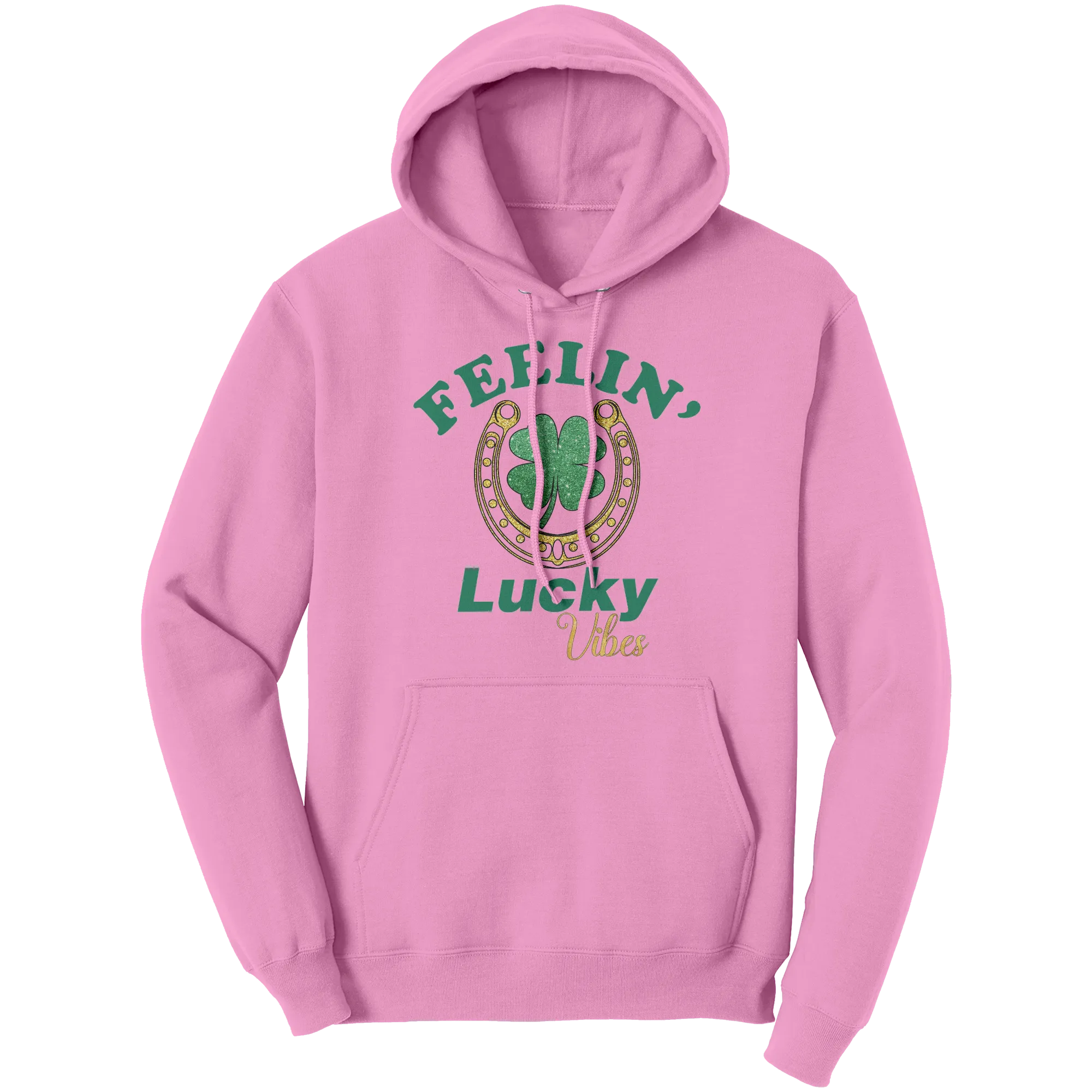 St Patricks Day Hoodie, Feeling Lucky Vibes Hoodie, St Patricks Hoodie, Shamrock Hoodie, Clover Leaf Hoodie, Irish Shirt, Womens Hoodie Gift