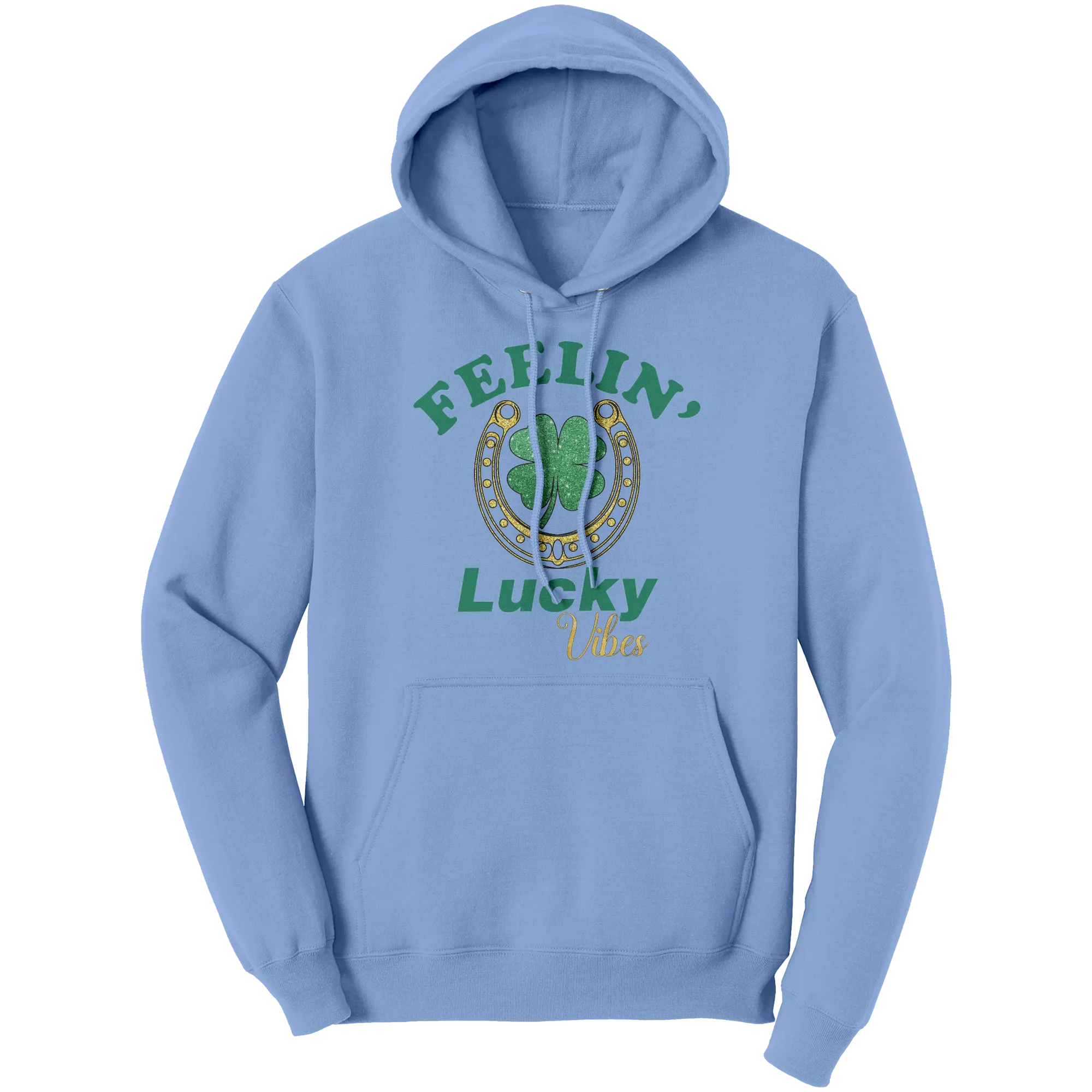 St Patricks Day Hoodie, Feeling Lucky Vibes Hoodie, St Patricks Hoodie, Shamrock Hoodie, Clover Leaf Hoodie, Irish Shirt, Womens Hoodie Gift