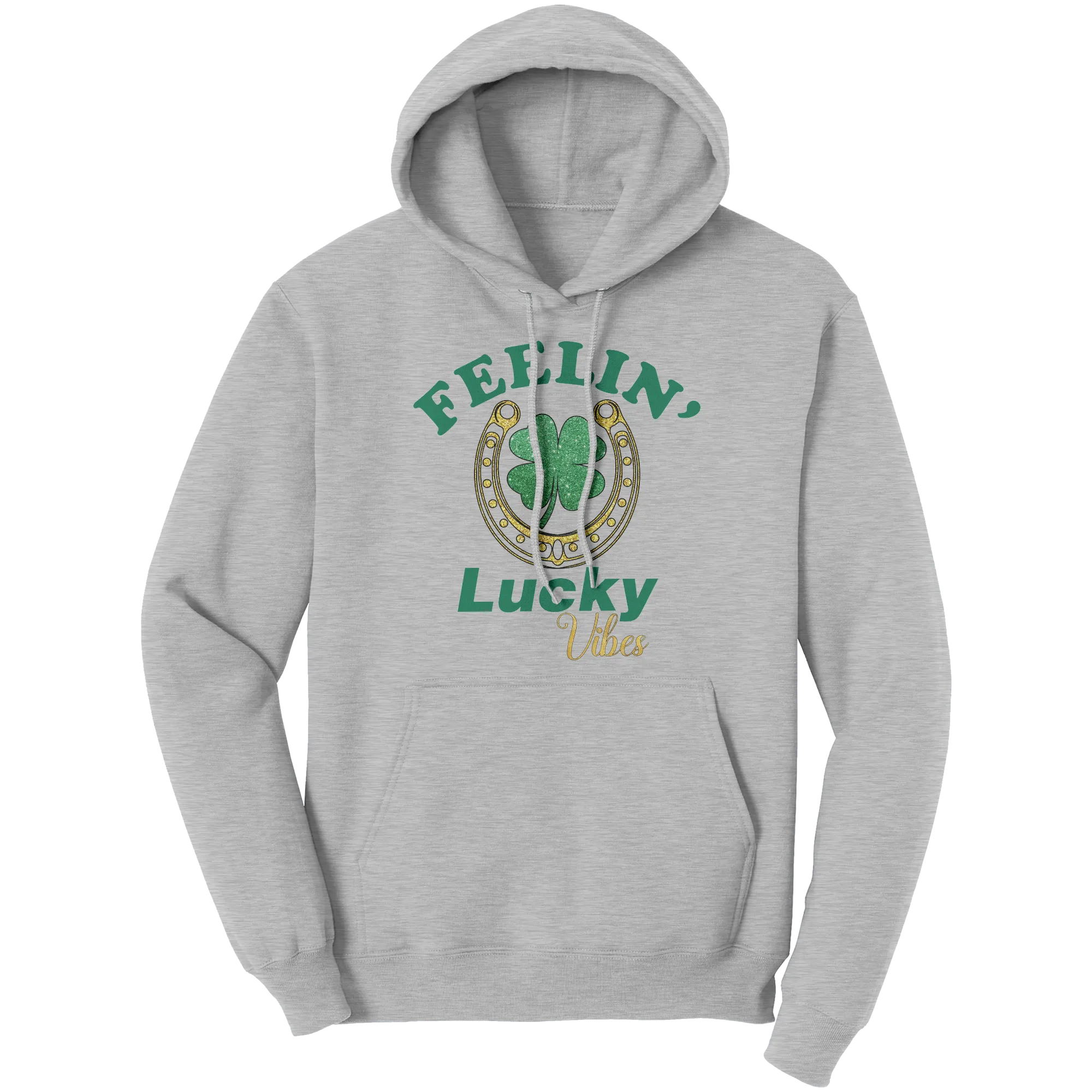 St Patricks Day Hoodie, Feeling Lucky Vibes Hoodie, St Patricks Hoodie, Shamrock Hoodie, Clover Leaf Hoodie, Irish Shirt, Womens Hoodie Gift