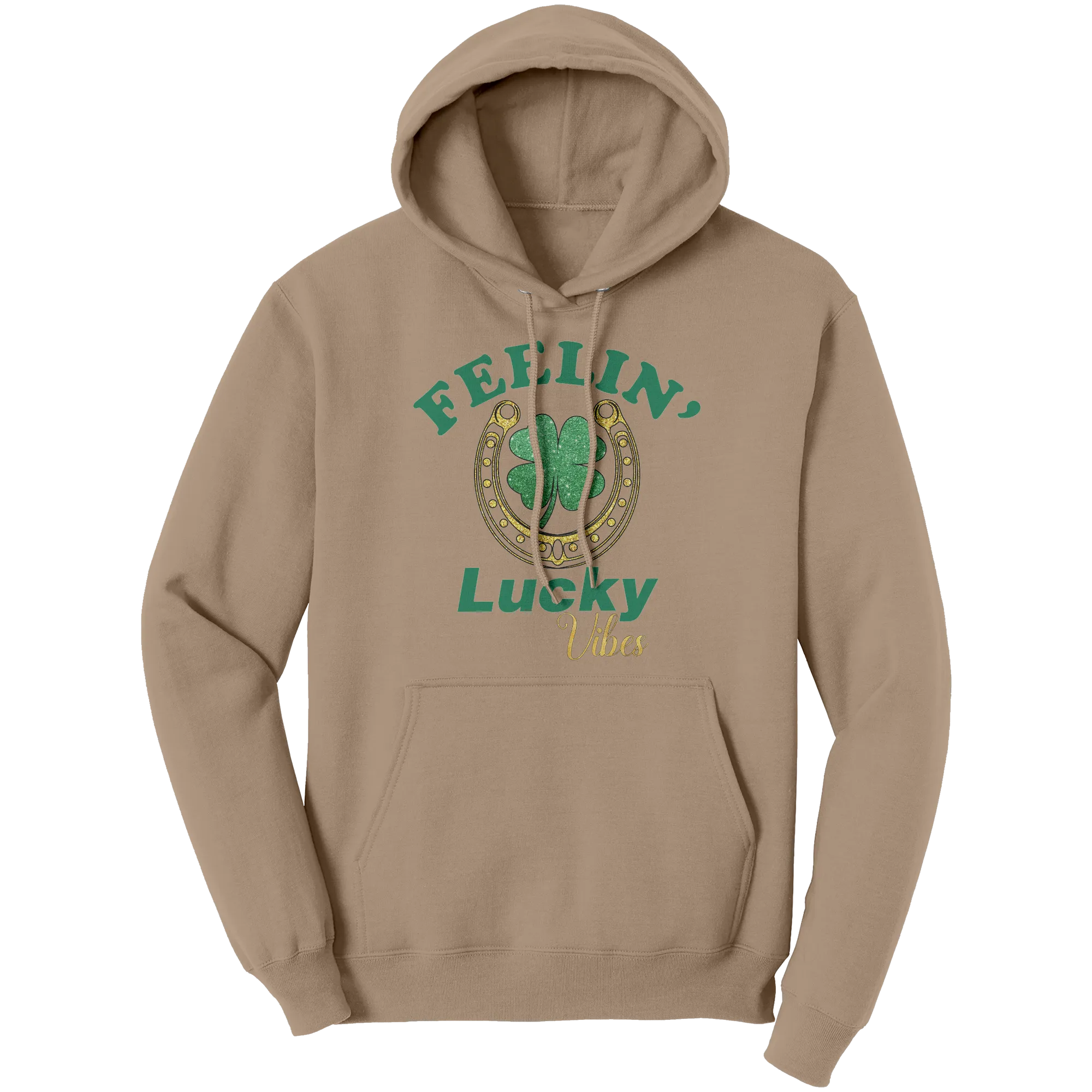 St Patricks Day Hoodie, Feeling Lucky Vibes Hoodie, St Patricks Hoodie, Shamrock Hoodie, Clover Leaf Hoodie, Irish Shirt, Womens Hoodie Gift