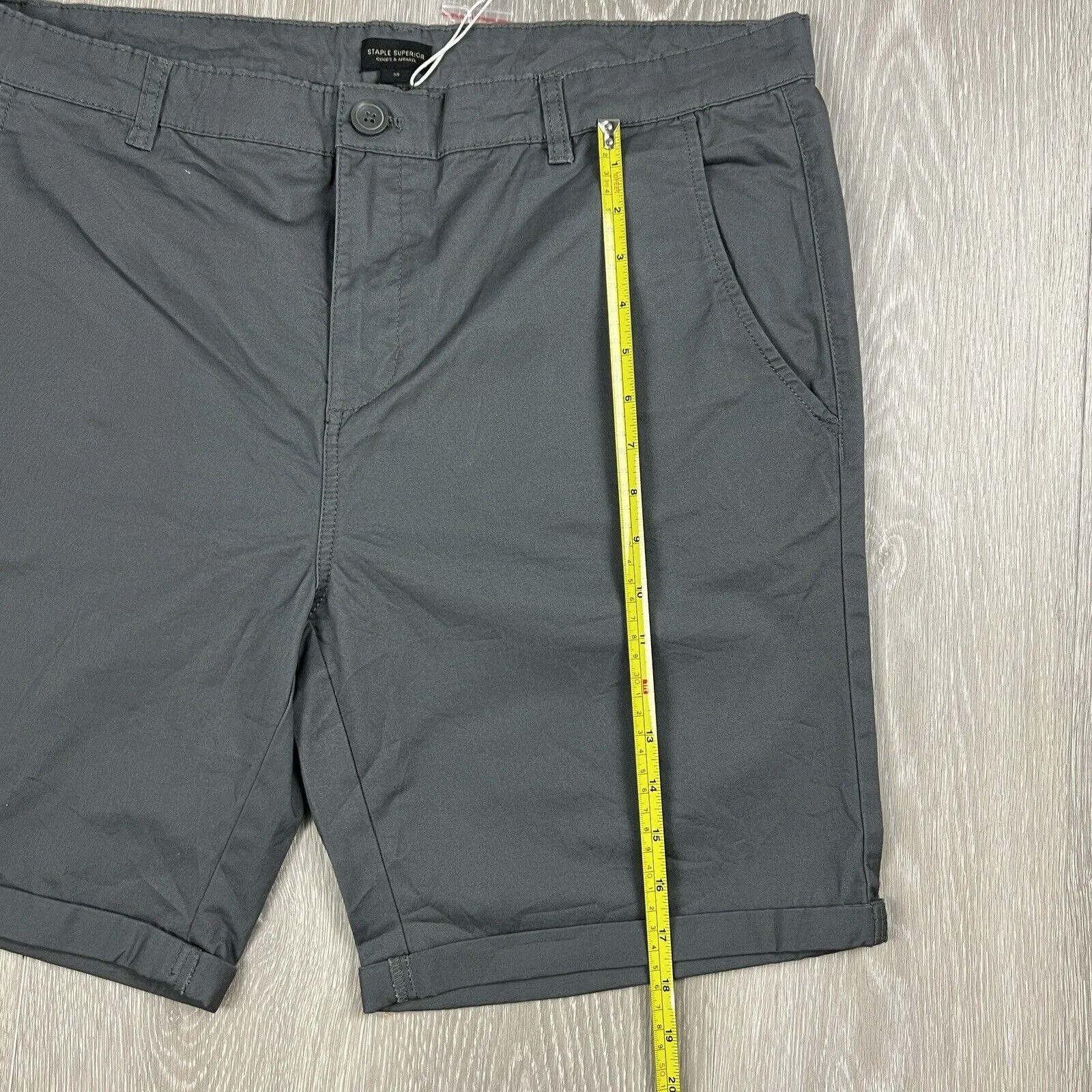 Staple Superior Mens Grey Chino Shorts Size 38 (New)