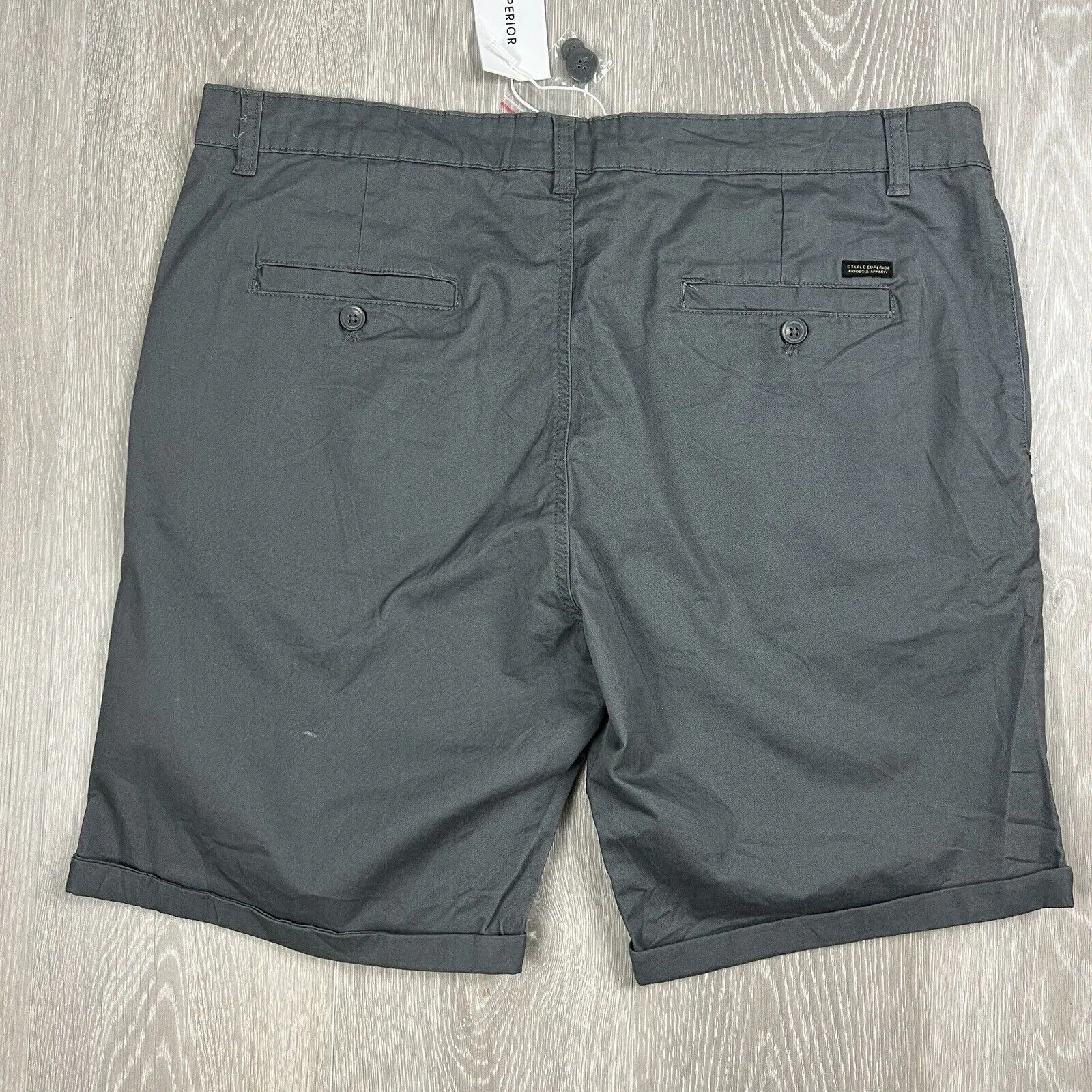 Staple Superior Mens Grey Chino Shorts Size 38 (New)