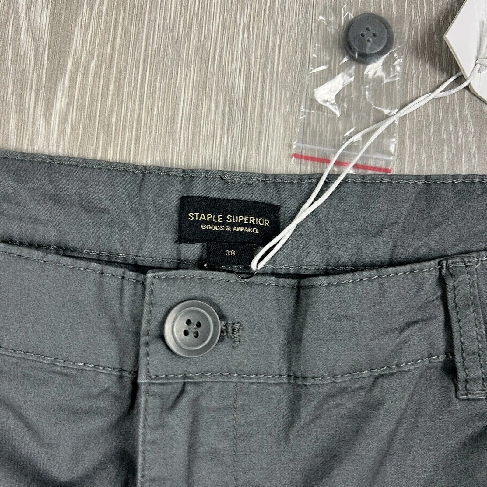 Staple Superior Mens Grey Chino Shorts Size 38 (New)