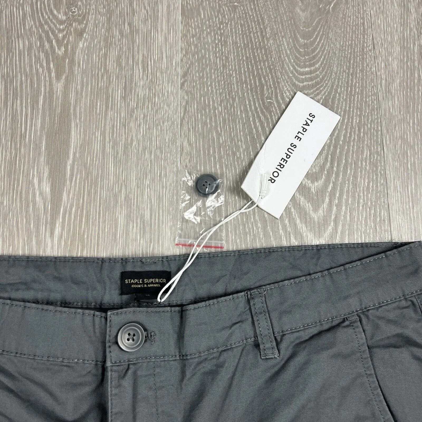 Staple Superior Mens Grey Chino Shorts Size 38 (New)