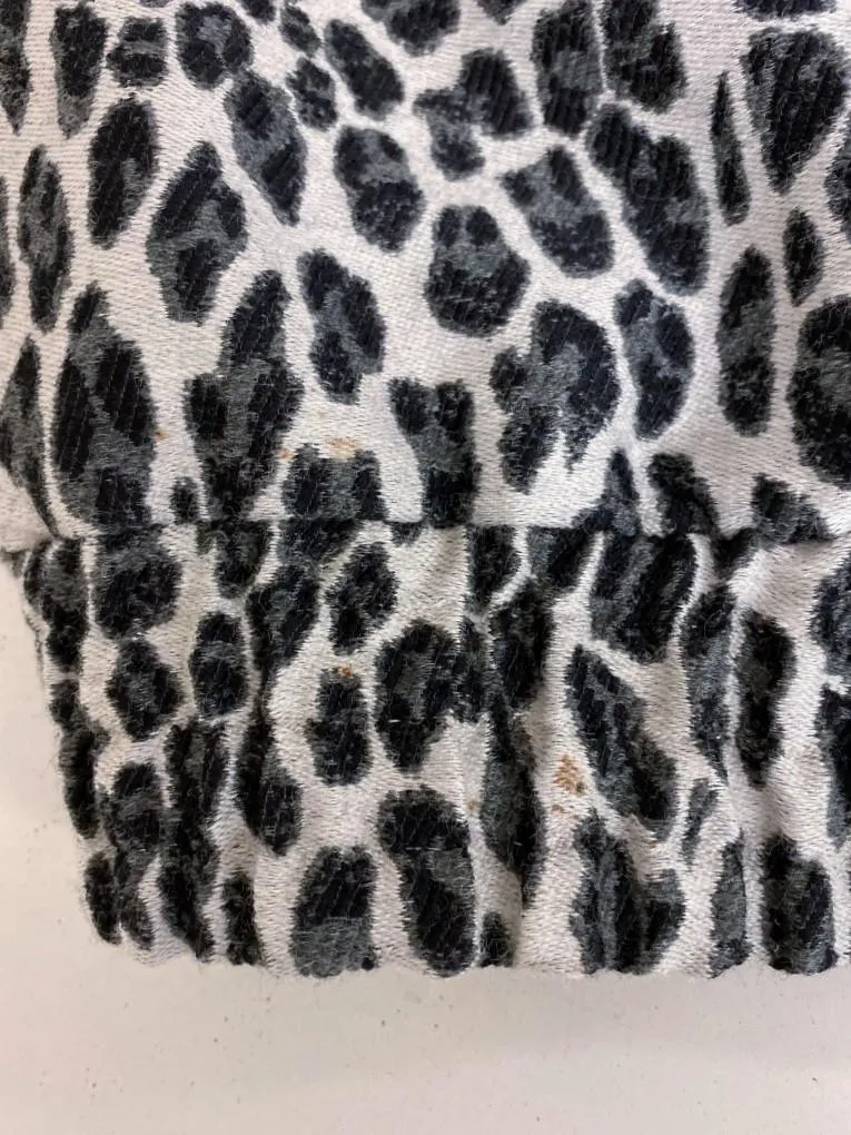 Stella McCartney Leopard Print Bomber Jacket Gray Wool-Blend Size 40