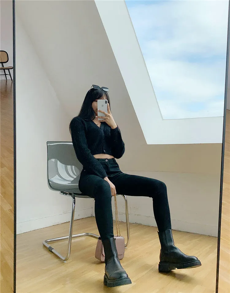 Stretch Skinny Denim Long Pants