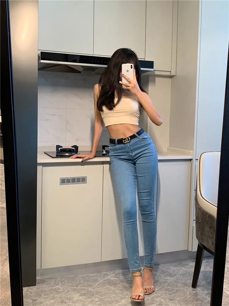 Stretch Skinny Denim Long Pants