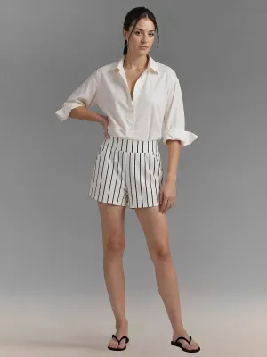 Striped Bengaline Pull On Shorts