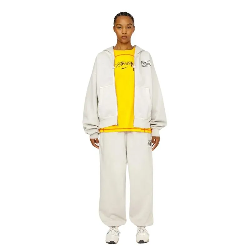 Stussy x Nike Pigment Dyed Fleece Zip Hoodie (Light Bone) (SS24)
