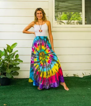 Sun Kissed Swirl Hand Dyed Tiered Maxi Skirt