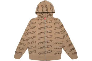 Supreme "Repeat" Zip Up Hoodie Light Brown