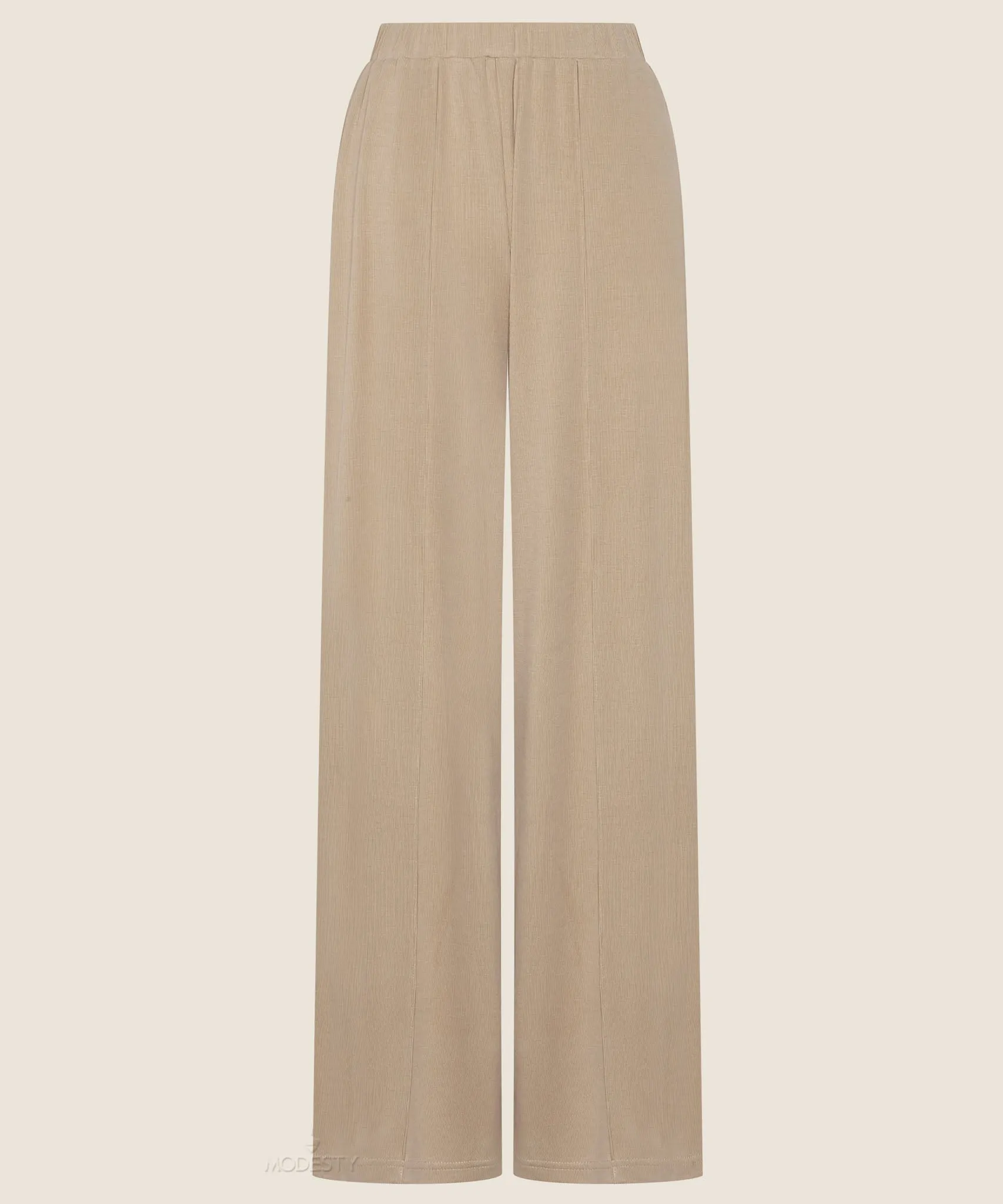 Tan Jersey Wide Legged Pants