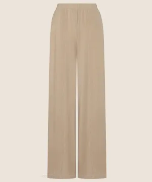 Tan Jersey Wide Legged Pants