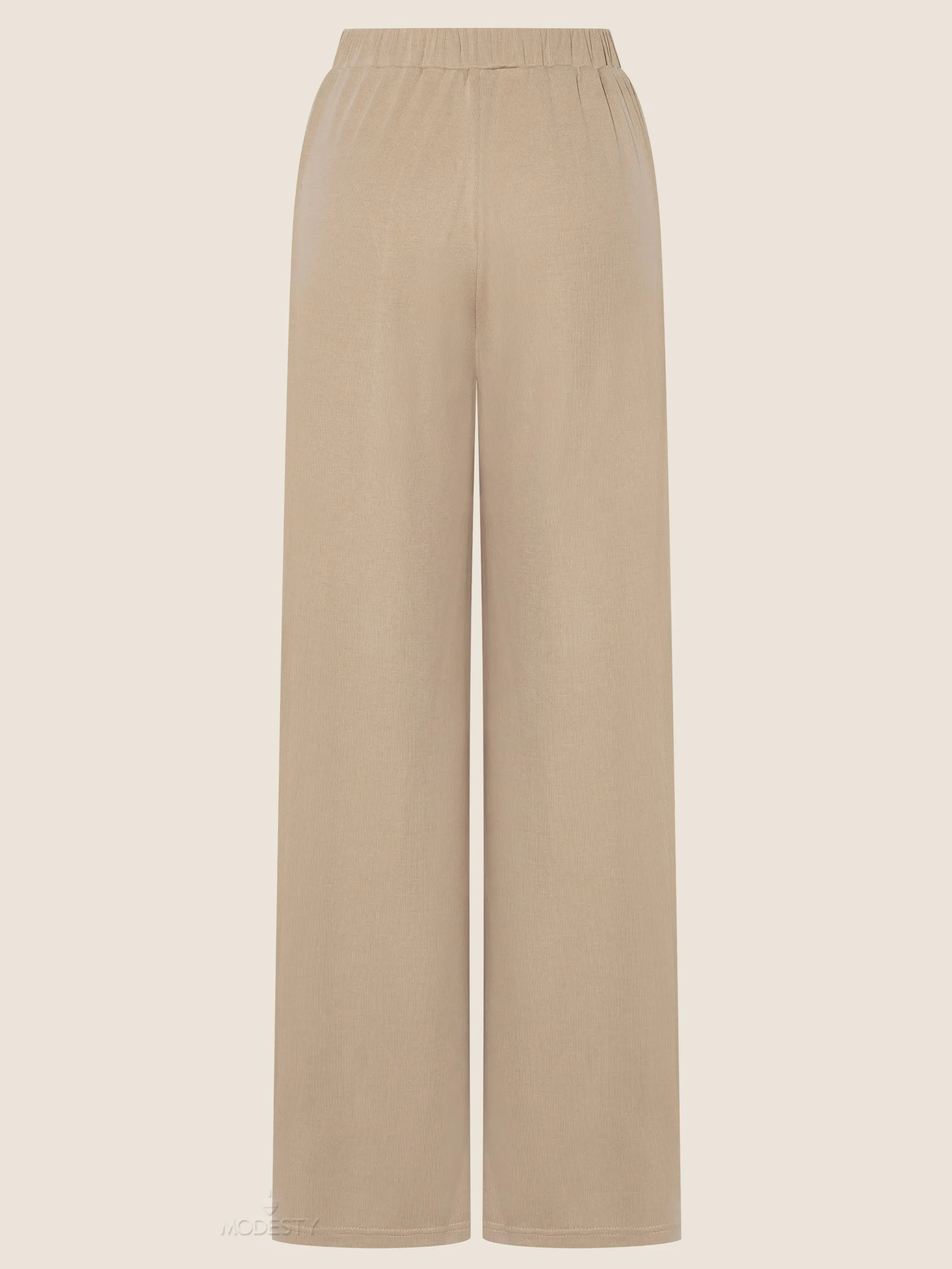 Tan Jersey Wide Legged Pants