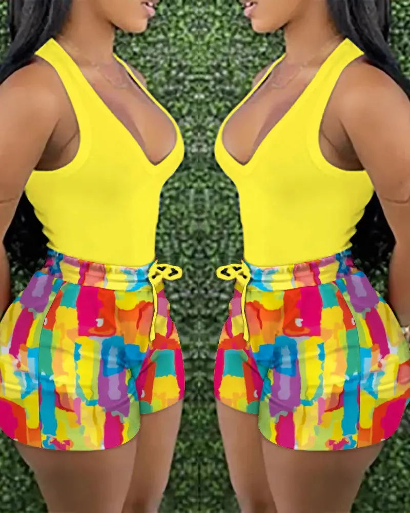 Tank Top & Print Shorts