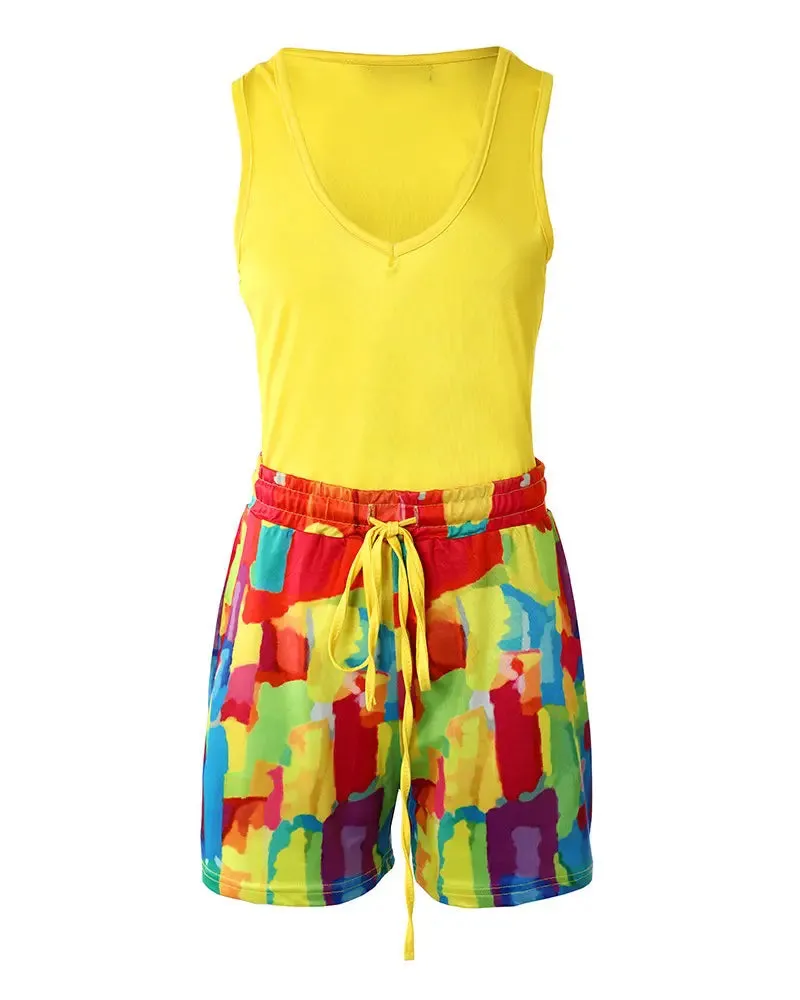 Tank Top & Print Shorts