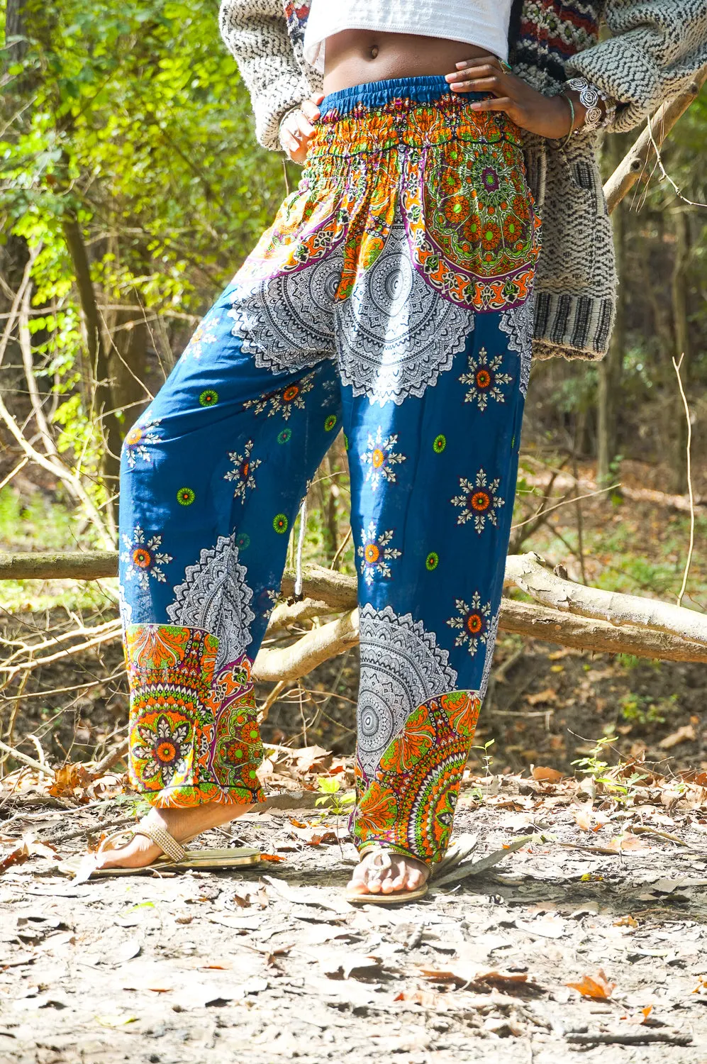 Teal Star Mandala Harem Pants