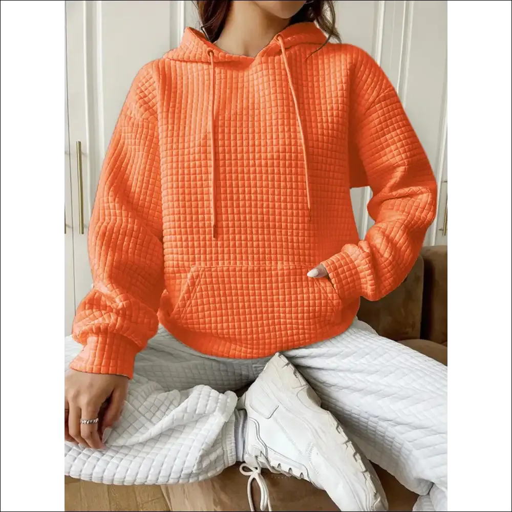 Textured Drop Shoulder Hoodie - Chic & Comfy