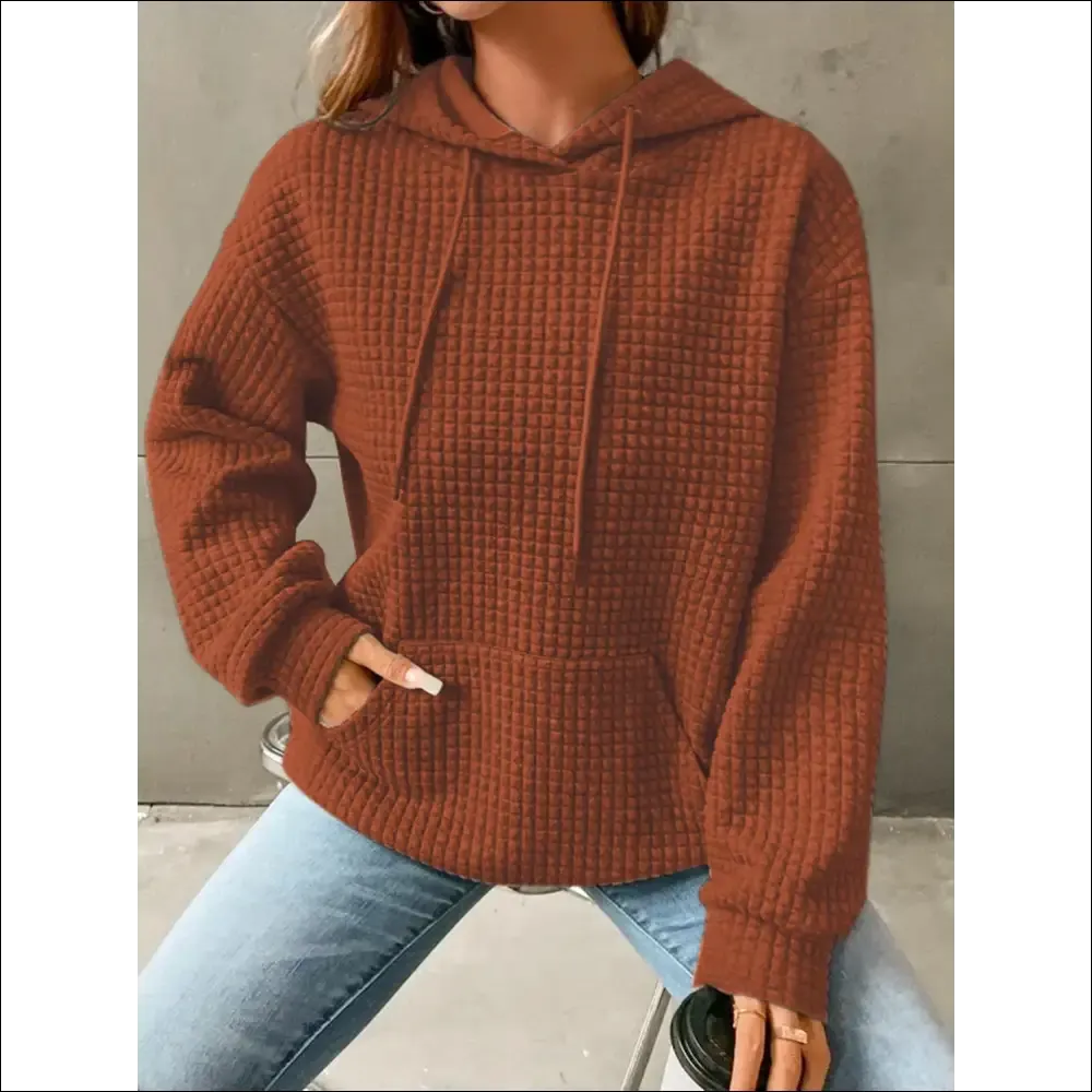 Textured Drop Shoulder Hoodie - Chic & Comfy